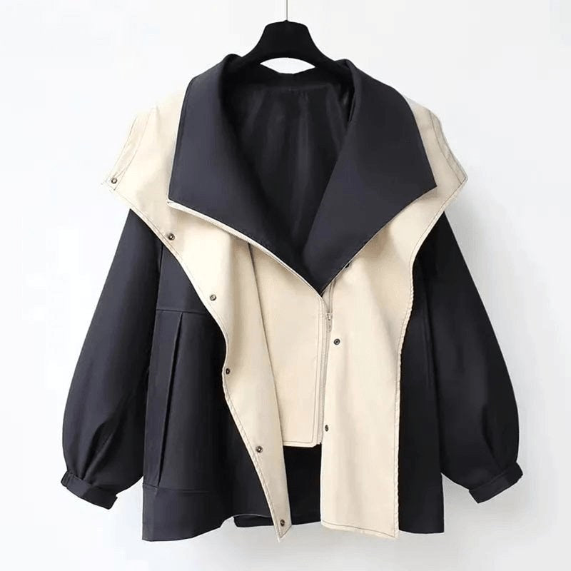 Jacqueline | Women's Oversized Layered Jacket, Practical Autumn Jacket | Bella Blue