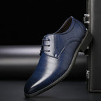 James | Men's Classic Lace-Up Leather Shoes, Formal Oxford Shoes | Bella Blue