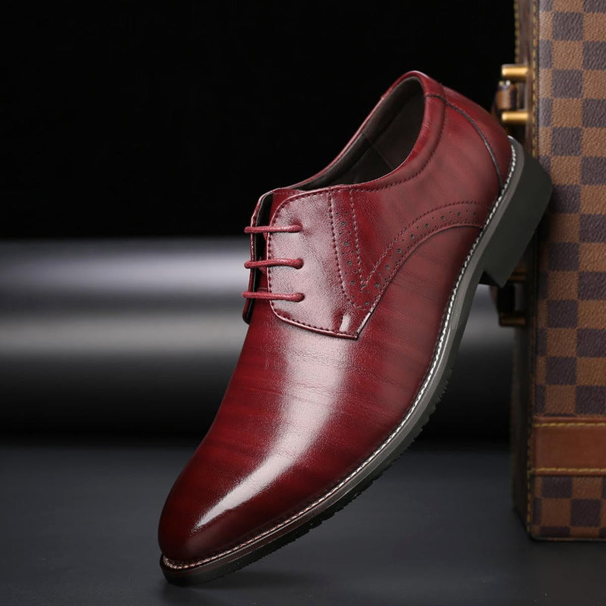 James | Men's Classic Lace-Up Leather Shoes, Formal Oxford Shoes | Bella Blue