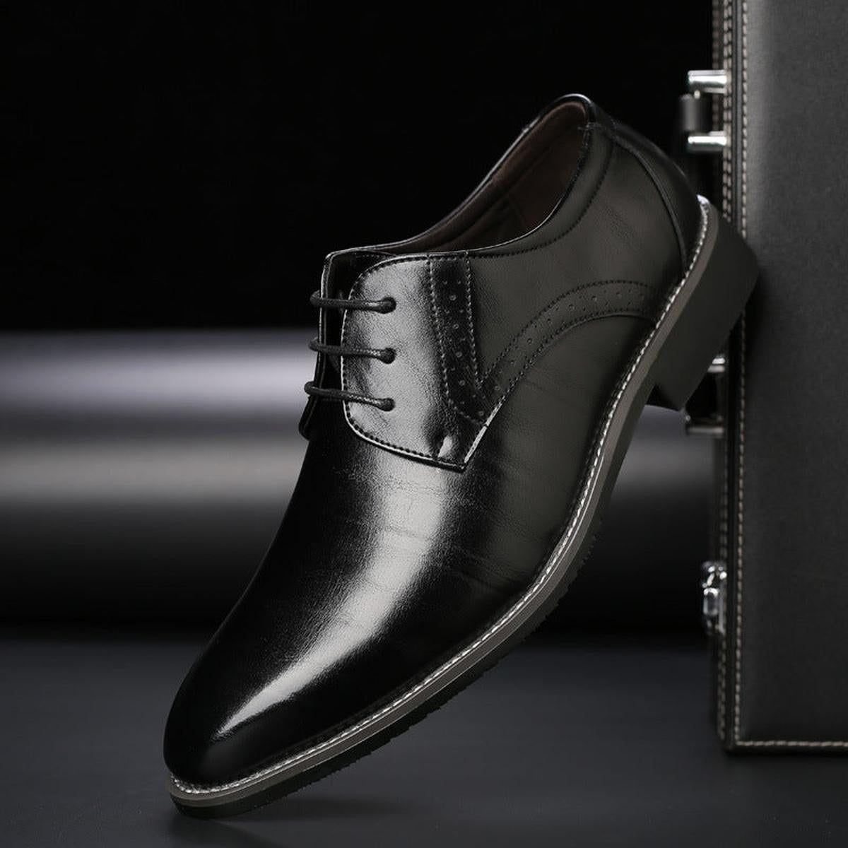 James | Men's Classic Lace-Up Leather Shoes, Formal Oxford Shoes | Bella Blue