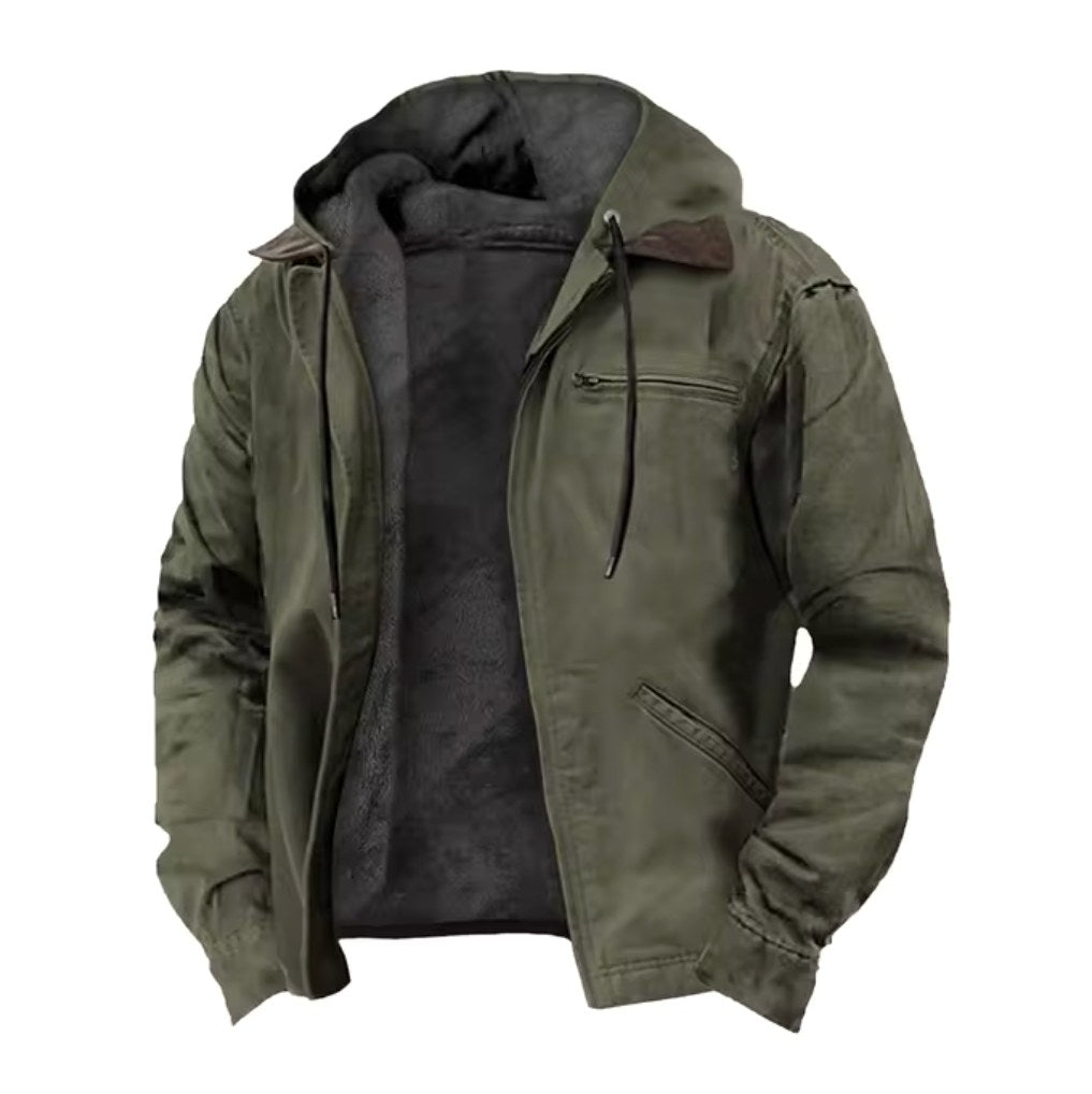 Jamie | Men's Hooded Full Zip Jacket, Lined Casual Jacket | Bella Blue | Navy Blue