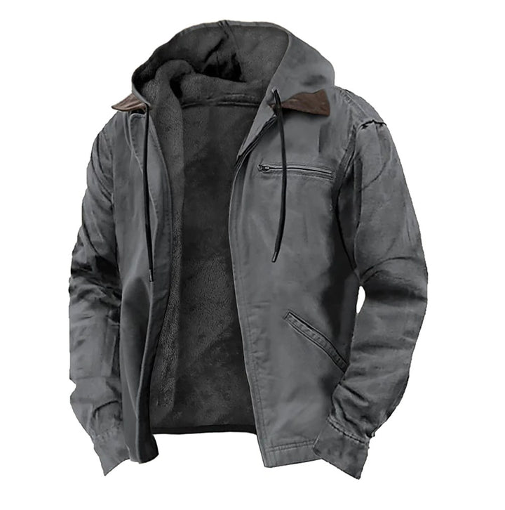 Jamie | Men's Hooded Full Zip Jacket, Lined Casual Jacket | Bella Blue | Olive Green