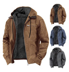 Jamie | Men's Hooded Full Zip Jacket, Lined Casual Jacket | Bella Blue