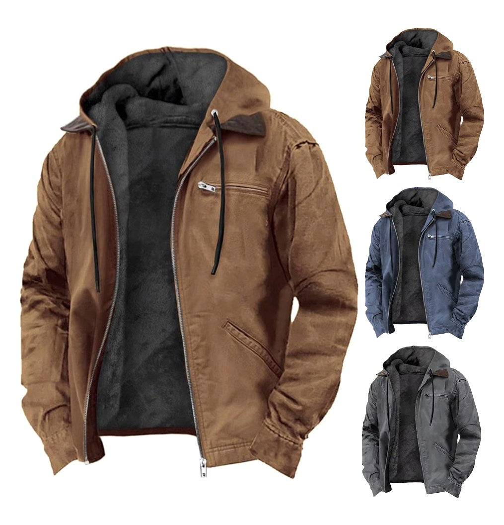 Jamie | Men's Hooded Full Zip Jacket, Lined Casual Jacket | Bella Blue