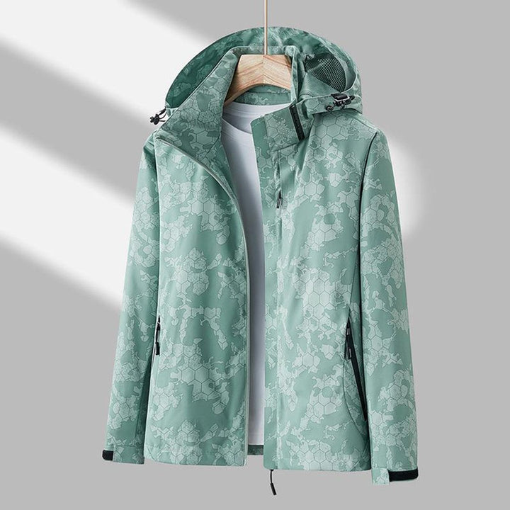Janet | Women's Lightweight Waterproof Hooded Jacket, Practical Outdoor Jacket | Bella Blue | Black