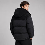 Jared | Men's Oversized Padded Puffer Jacket, Hooded Winter Coat | Bella Blue | Khaki