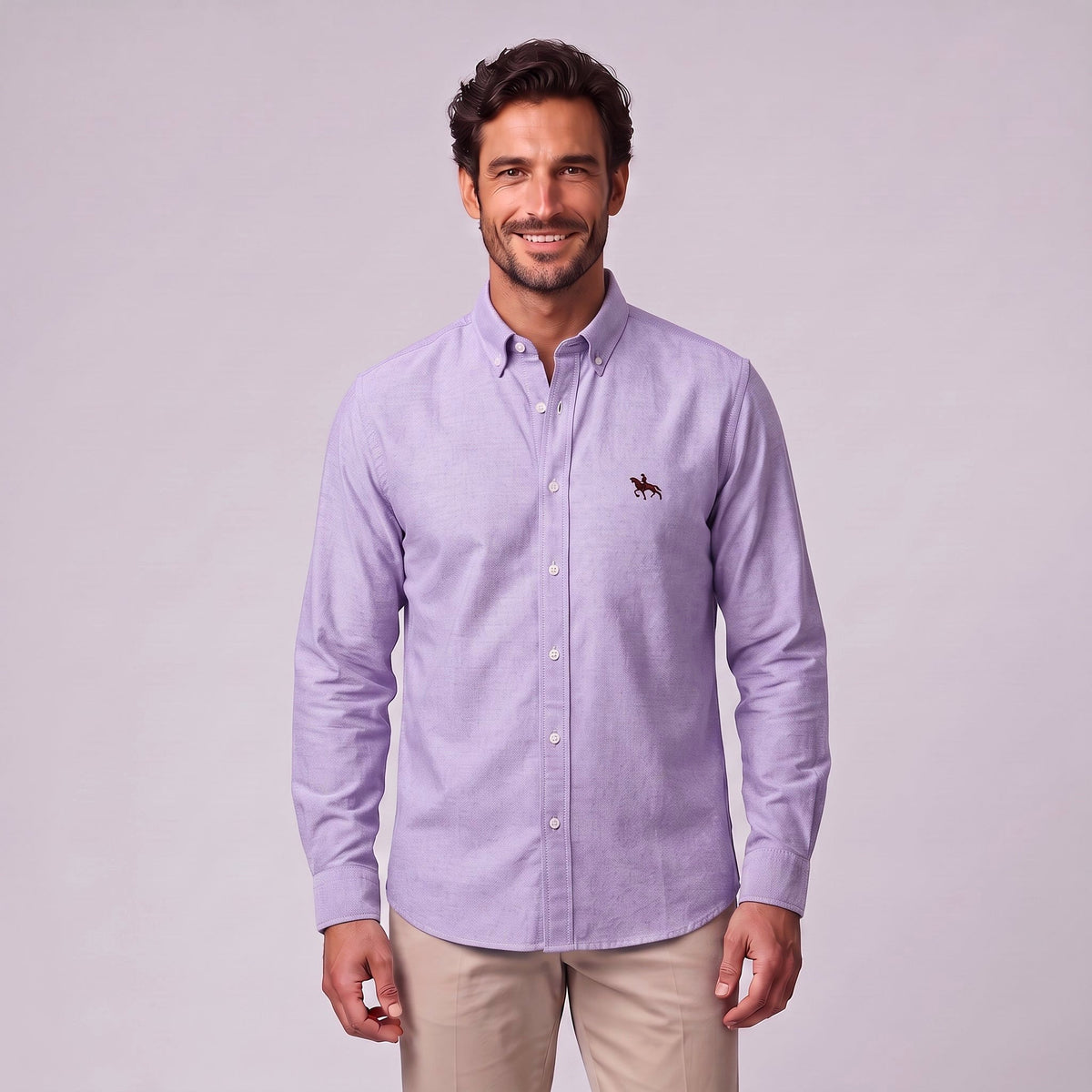 Jasper | Men's Long-Sleeve Shirt with Classic Collar, Button-Up Formal Shirt | Bella Blue