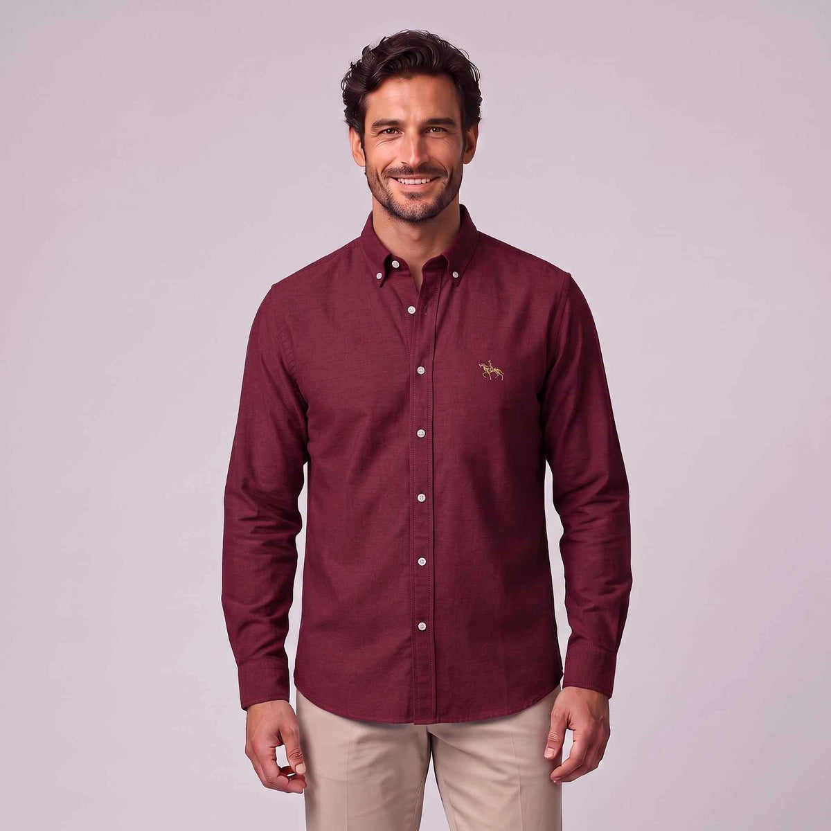 Jasper | Men's Long-Sleeve Shirt with Classic Collar, Button-Up Formal Shirt | Bella Blue