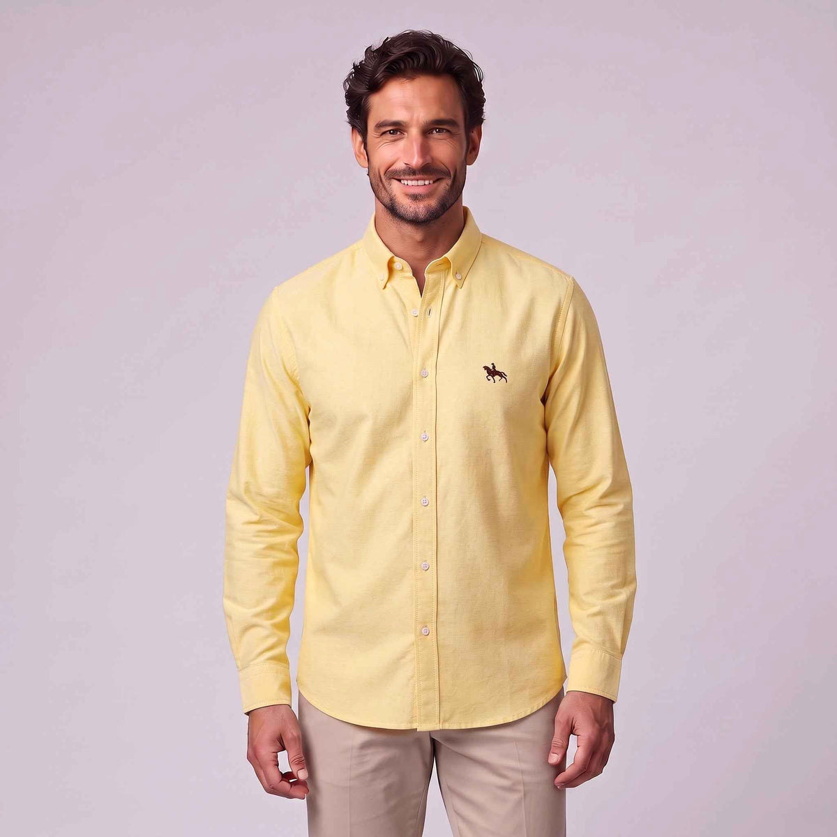 Jasper | Men's Long-Sleeve Shirt with Classic Collar, Button-Up Formal Shirt | Bella Blue