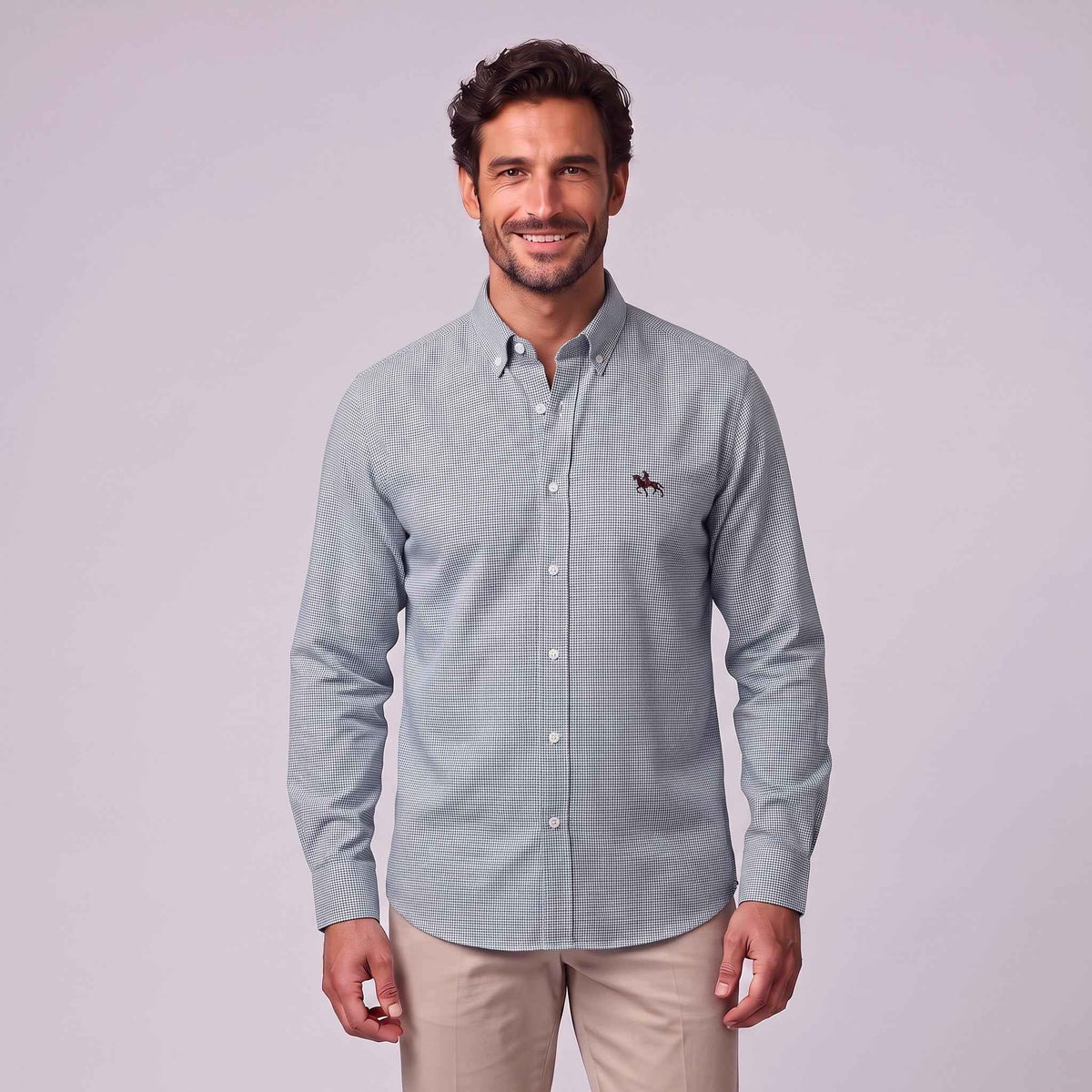 Jasper | Men's Long-Sleeve Shirt with Classic Collar, Button-Up Formal Shirt | Bella Blue