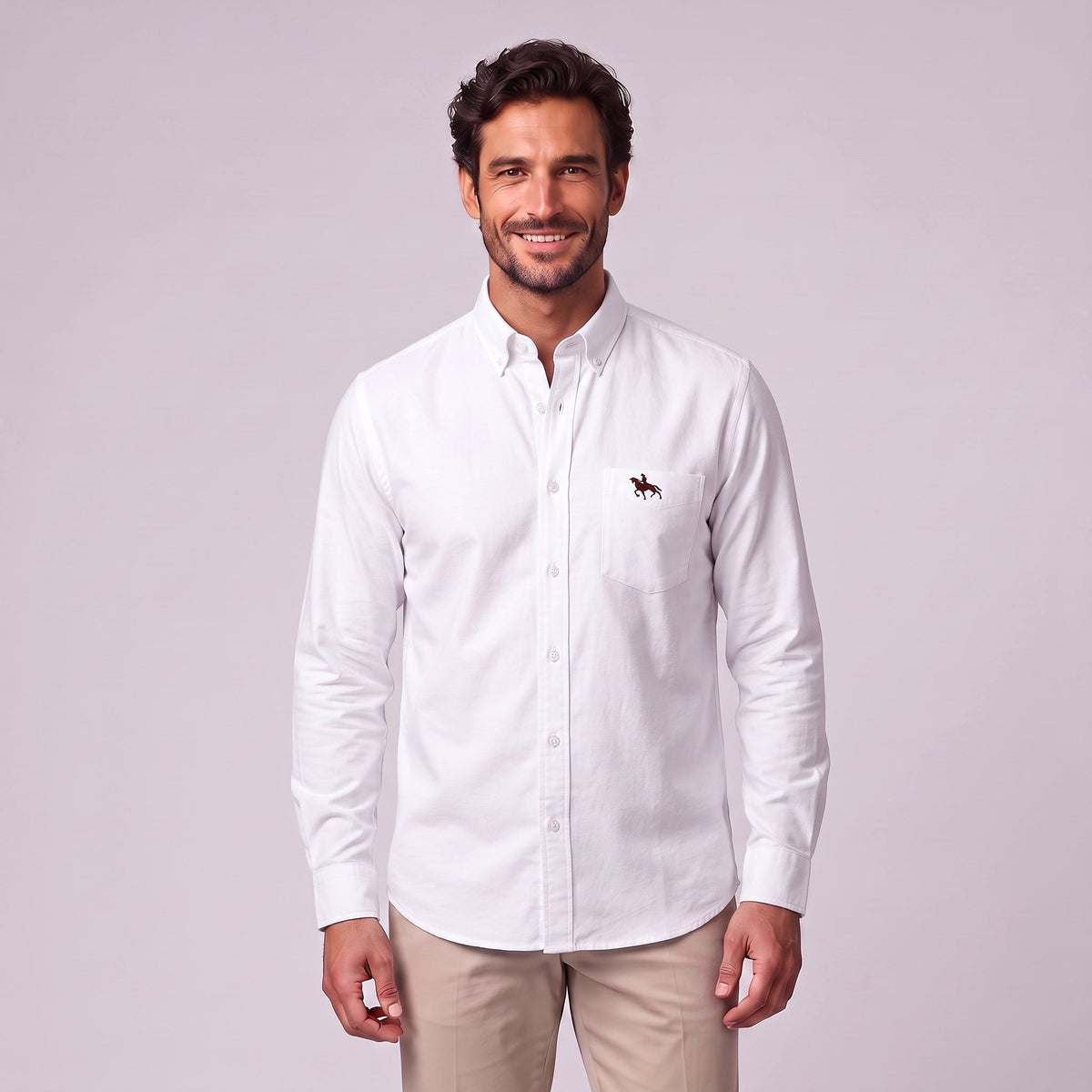 Jasper | Men's Long-Sleeve Shirt with Classic Collar, Button-Up Formal Shirt | Bella Blue