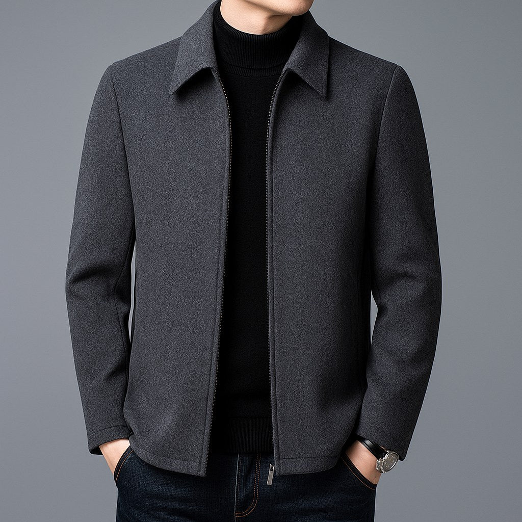 Jordan | Men's Wool Jacket, Tailored Autumn Jacket | Bella Blue | Gray