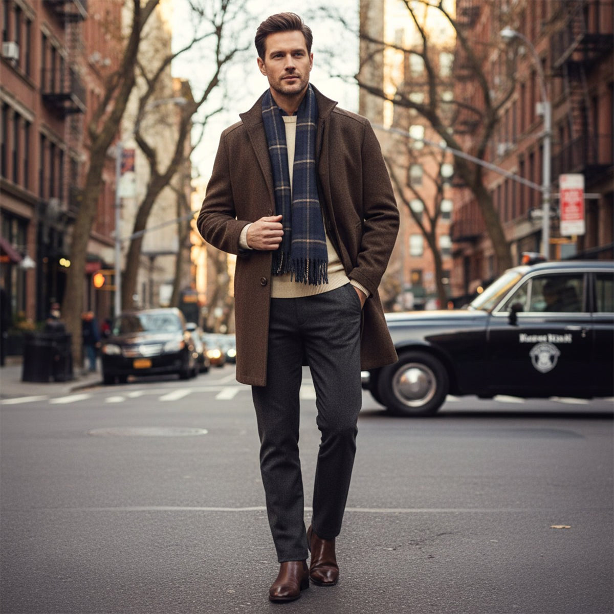 Jordan | Men's Wool Overcoat, Classic Wool Coat | Bella Blue