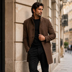 Jordan | Men's Wool Overcoat, Classic Wool Coat | Bella Blue