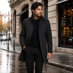 Jordan | Men's Wool Overcoat, Classic Wool Coat | Bella Blue