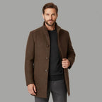 Jordan | Men's Wool Overcoat, Classic Wool Coat | Bella Blue | Navy blue