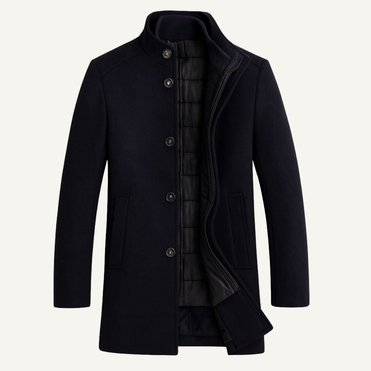 Jordan | Men's Wool Overcoat, Classic Wool Coat | Bella Blue
