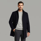 Jordan | Men's Wool Overcoat, Classic Wool Coat | Bella Blue
