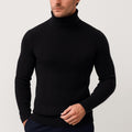 Joseph | Men's Ribbed Roll-Neck Jumper, Thermal Knit Autumn Jumper | Bella Blue