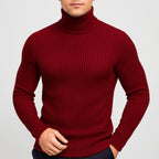 Joseph | Men's Ribbed Roll-Neck Jumper, Thermal Knit Autumn Jumper | Bella Blue