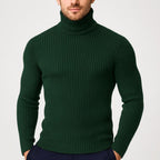 Joseph | Men's Ribbed Roll-Neck Jumper, Thermal Knit Autumn Jumper | Bella Blue