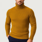 Joseph | Men's Ribbed Roll-Neck Jumper, Thermal Knit Autumn Jumper | Bella Blue