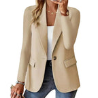Josephine | Women's Long Sleeve Blazer, Notched Lapel Blazer Suit | Bella Blue | Beige