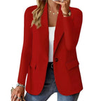 Josephine | Women's Long Sleeve Blazer, Notched Lapel Blazer Suit | Bella Blue | Red