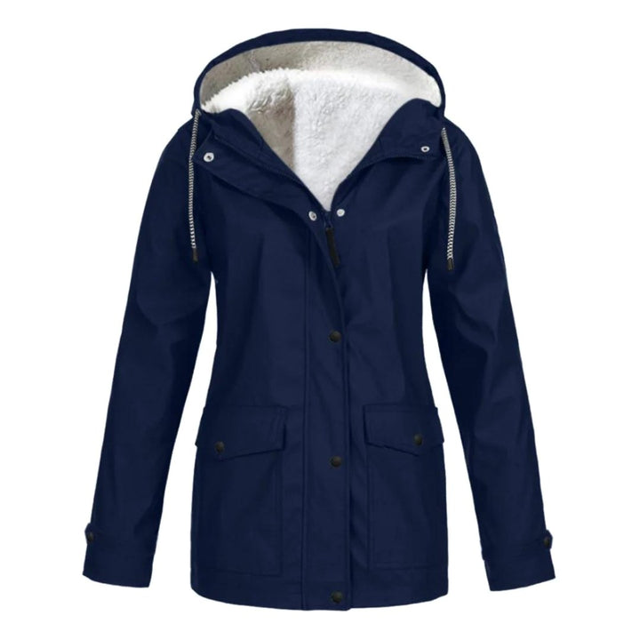 Judith | Women's Windproof Hooded Rain Jacket, Lightweight Autumn Coat | Bella Blue | Red