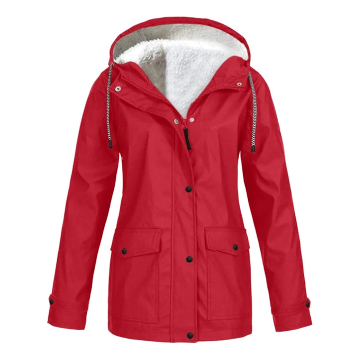 Judith | Women's Windproof Hooded Rain Jacket, Lightweight Autumn Coat | Bella Blue | Light Grey