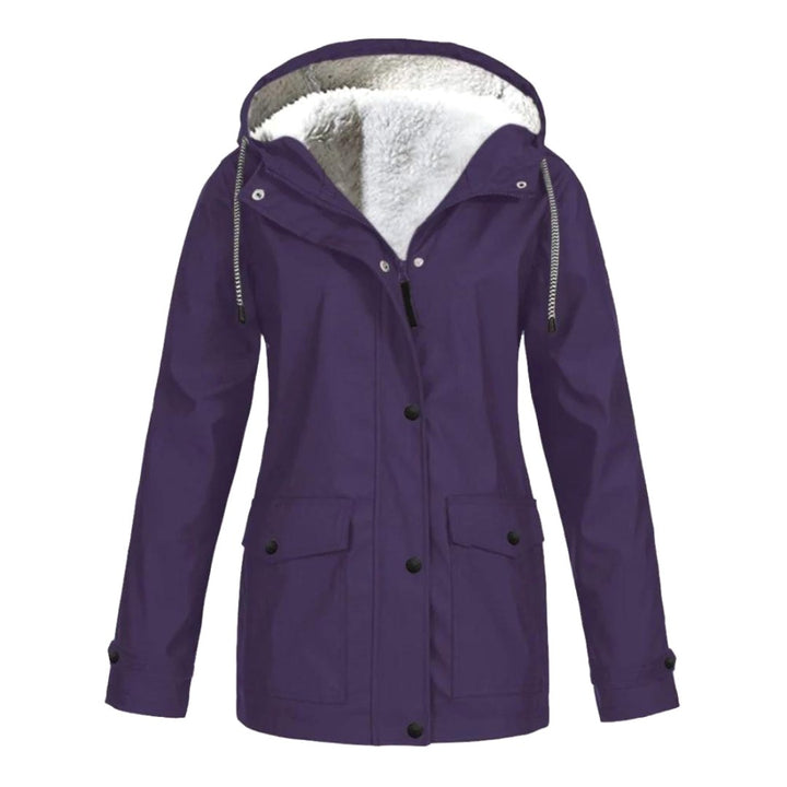 Judith | Women's Windproof Hooded Rain Jacket, Lightweight Autumn Coat | Bella Blue | Green