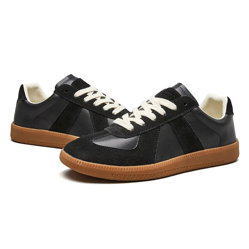 Julian | Men's Lace-Up Shoes with Non-Slip Sole, Classic Lace-Up Trainers | Bella Blue | Brown
