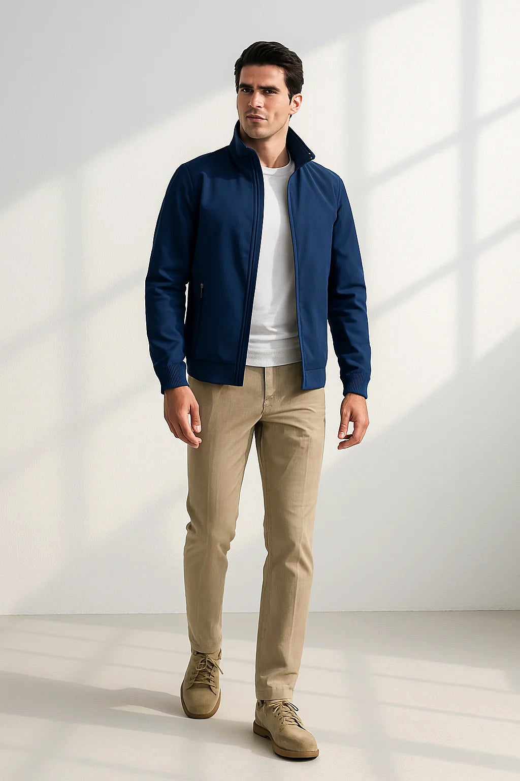 Julian | Men's Lightweight Wind-Resistant Jacket, Everyday Transitional Jacket | Bella Blue