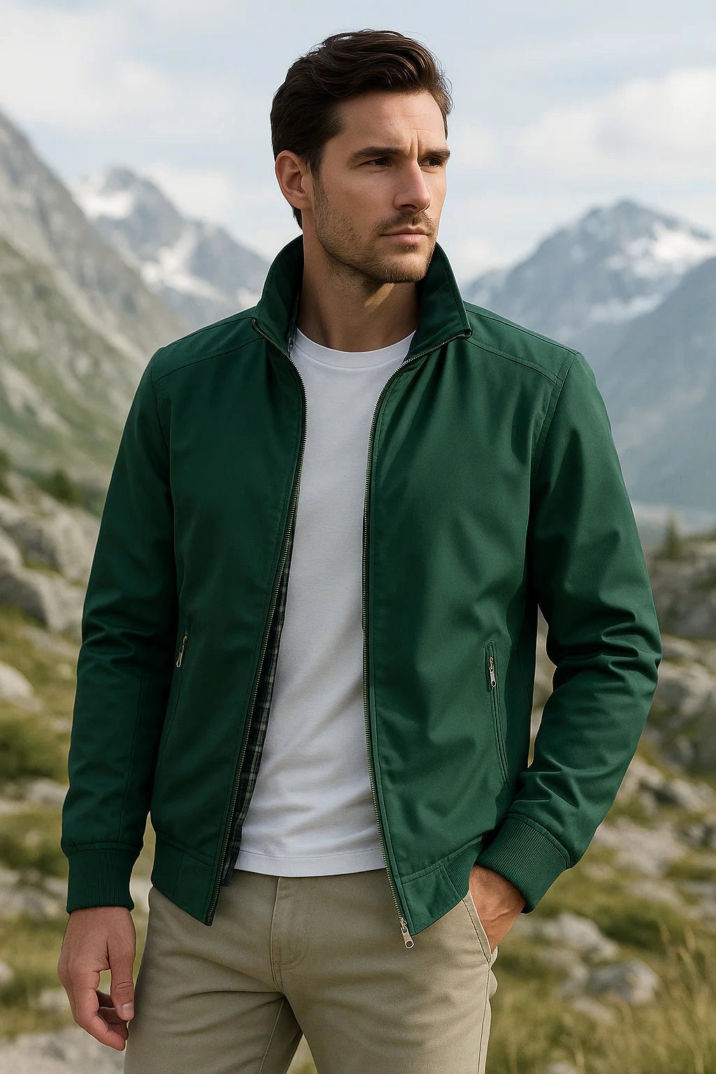 Julian | Men's Lightweight Wind-Resistant Jacket, Everyday Transitional Jacket | Bella Blue