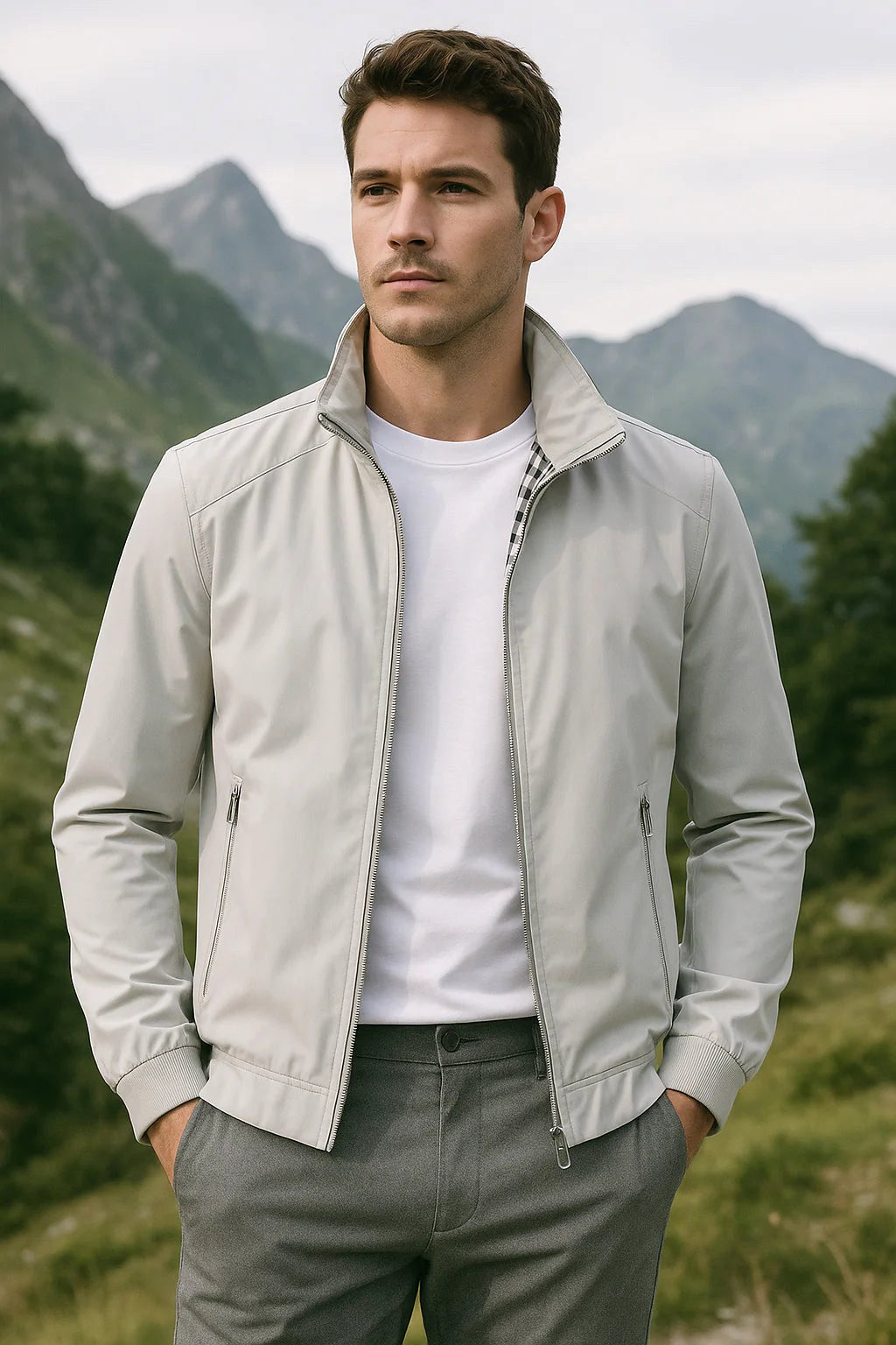 Julian | Men's Lightweight Wind-Resistant Jacket, Everyday Transitional Jacket | Bella Blue
