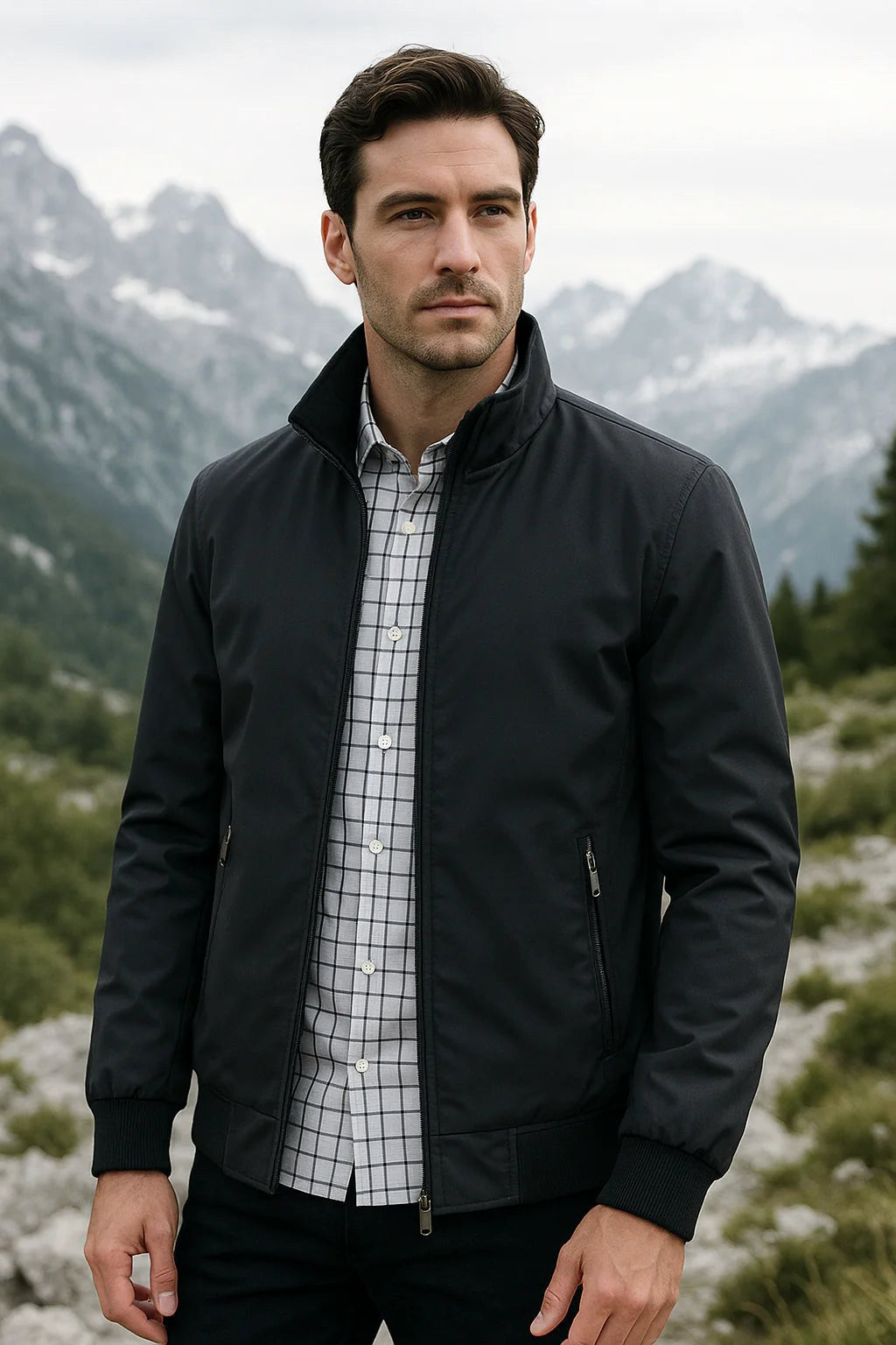 Julian | Men's Lightweight Wind-Resistant Jacket, Everyday Transitional Jacket | Bella Blue