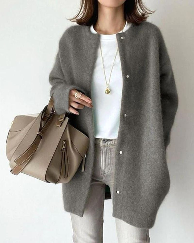 Juliet | Women's Wool-Blend Cardigan, Lightweight Knit Cardigan | Bella Blue