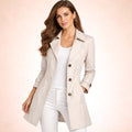 Juliette | Women's Classic Tailored Trench Coat, Lapel Collar Autumn Coat | Bella Blue | Beige