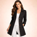 Juliette | Women's Classic Tailored Trench Coat, Lapel Collar Autumn Coat | Bella Blue | Khaki