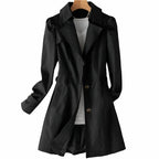 Juliette | Women's Classic Tailored Trench Coat, Lapel Collar Autumn Coat | Bella Blue