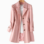 Juliette | Women's Classic Tailored Trench Coat, Lapel Collar Autumn Coat | Bella Blue