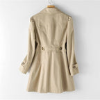 Juliette | Women's Classic Tailored Trench Coat, Lapel Collar Autumn Coat | Bella Blue