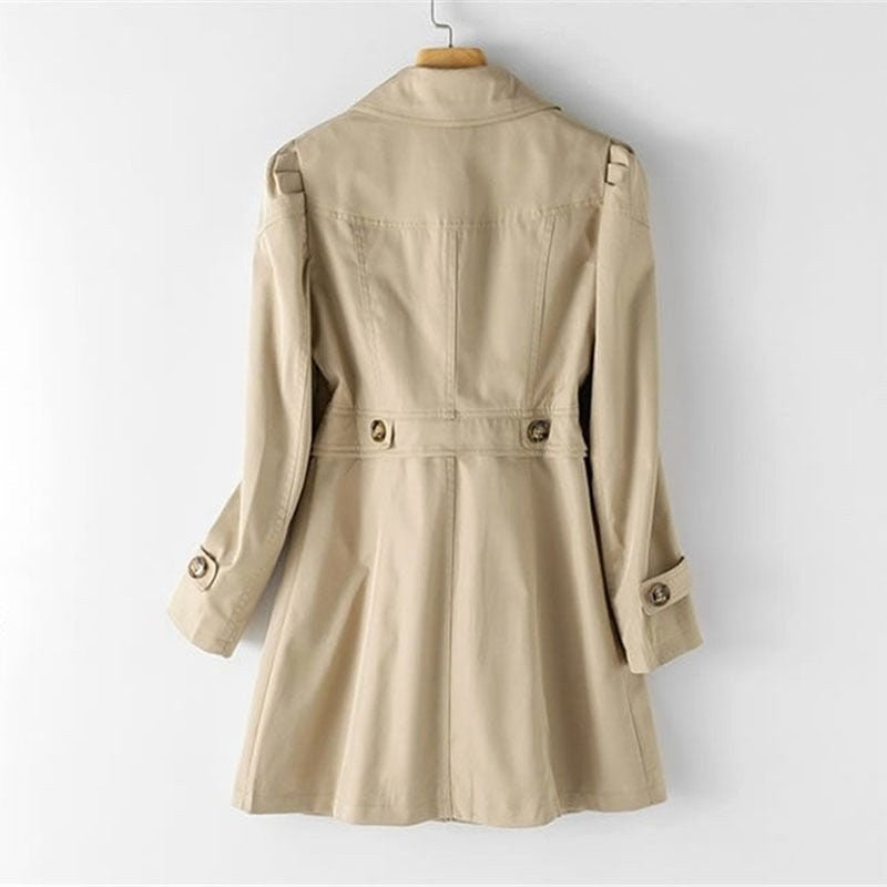 Juliette | Women's Classic Tailored Trench Coat, Lapel Collar Autumn Coat | Bella Blue