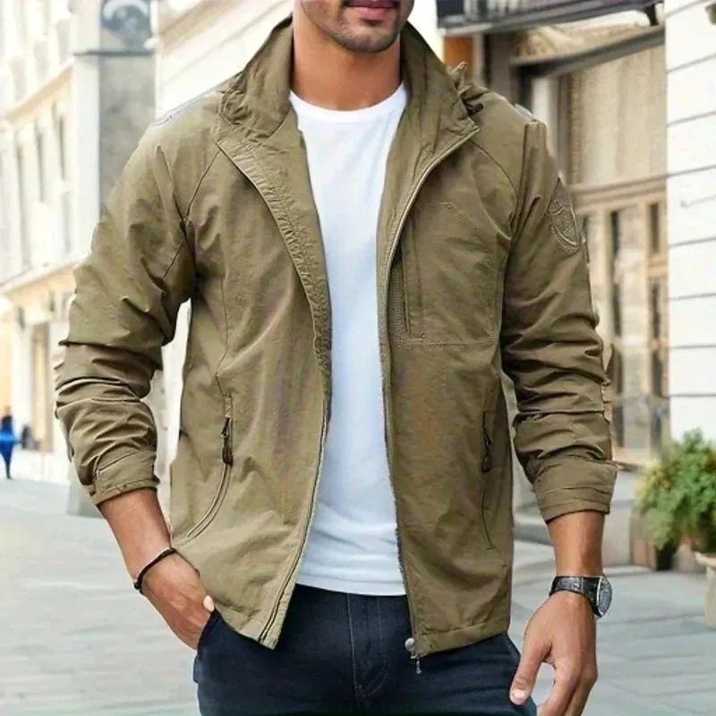 Jürgen | Men's Jacket, Lightweight and Versatile, Classic Transitional Jacket | Bella Blue | Khaki