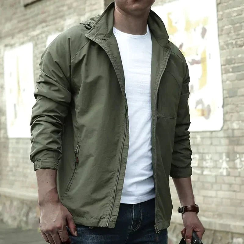 Jürgen | Men's Jacket, Lightweight and Versatile, Classic Transitional Jacket | Bella Blue | Khaki