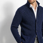 Justin | Men's Button-Up Cardigan, Warm Knit Cardigan | Bella Blue