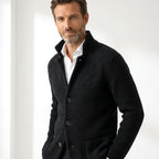 Justin | Men's Button-Up Cardigan, Warm Knit Cardigan | Bella Blue