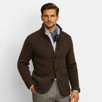 Justin | Men's Button-Up Cardigan, Warm Knit Cardigan | Bella Blue