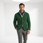 Justin | Men's Button-Up Cardigan, Warm Knit Cardigan | Bella Blue