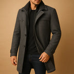 Justin | Men's Insulated Winter Coat with Adjustable Cuff, Warm Autumn Coat | Bella Blue | Burgundy